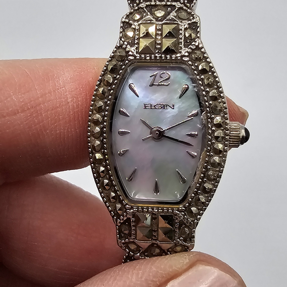 Silver Women's Watch with Mother of Pearl Dial